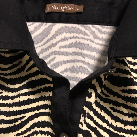 J. McLaughlin Betty Shirt Zebra Print Excellent - Picture 4 of 9